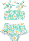 YOUNGER TREE Toddler Girls Two Pieces Swimsuit Color Block Stripe Swimwear by YOUNGERTREE