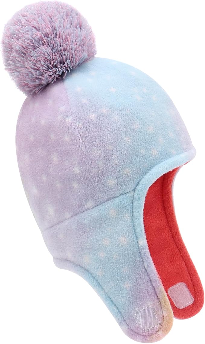 Baby Beanie Hat Pom Full Hood Hat Toddler Winter Hat Fleece Earflap Cap - Image 2