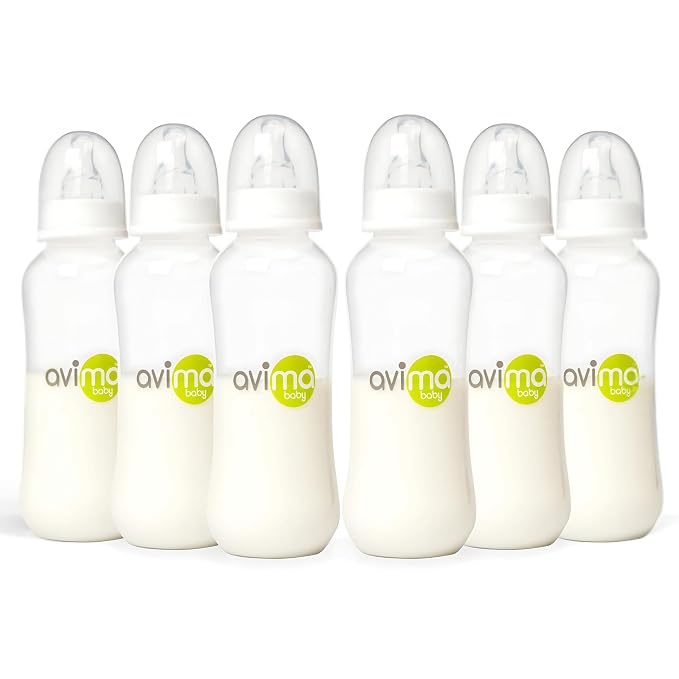 Avima Anti-Colic Baby Bottles – 10 oz, Medium Flow Nipples – BPA-Free, Standard by AvimaBaby