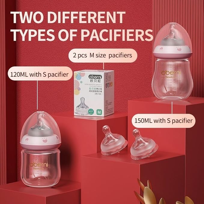 FarBrand Newborn Baby Bottle Starter Kit – Glass Baby Bottles 0-12 Months - Image 3