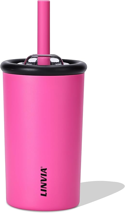 Candy Tumbler, 12 oz Kids Insulated Stainless Steel Water Bottle by LINVIA