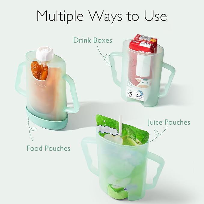 Momcozy Baby Pouch Holder No Squeeze, Baby Food & Juice Box Holder, Easy Grip - Image 3
