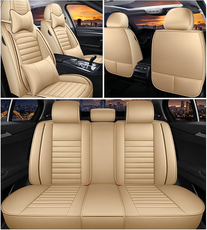 Leather Car Seat Covers for Toyota Corolla 2006-2024, Car Seat Covers Full Set - Image 2