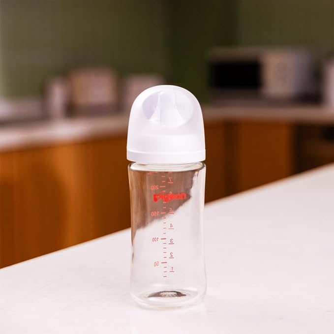Pigeon Glass Nursing Bottle Wide Neck, Nurture & Nest, Anti-Colic, Streamlined - Image 4