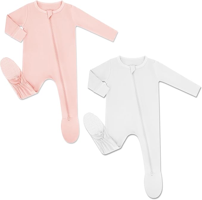 HAPIU Rayon from Bamboo Baby Footed Pajamas, 2 Way Zipper YKK, Footie by HAPIU