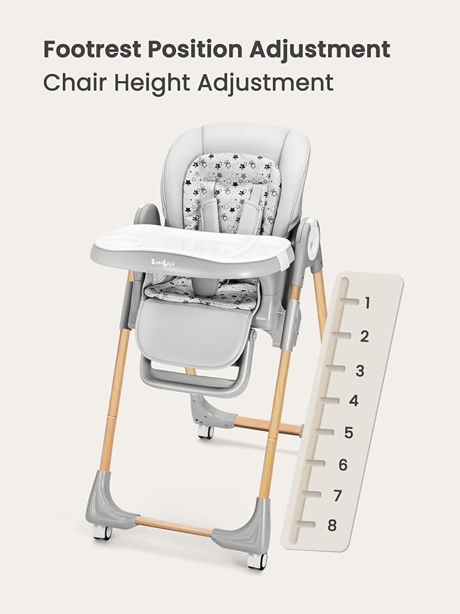 Foldable High Chair with Soft Cushion, High Chairs - Image 7