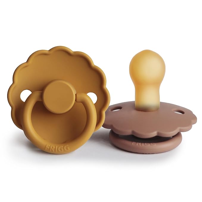 FRIGG Daisy Natural Rubber Baby Pacifier | Made in Denmark | BPA-Free 2-Pack by mushie