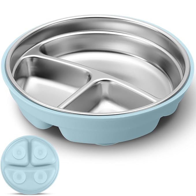 Nuogo 1 Pcs Stainless Steel Baby Suction Plates by Nuogo