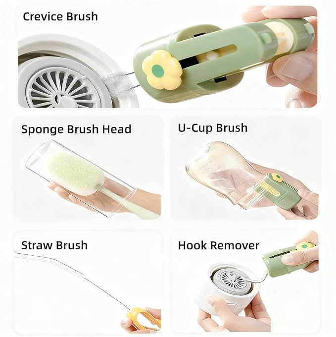 5 in 1 Bottle Cleaning Brush Set, Water Bottle Cleaner Brush, Straw Cleaner - Image 6