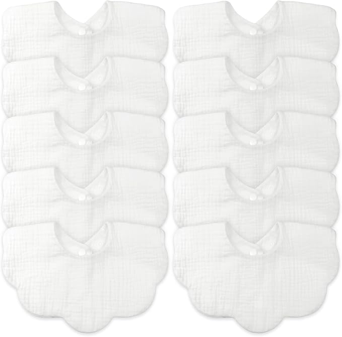 EllieHouse Baby Bibs for Girls Boys 10Pack Muslin Drool Teeth Drooling Teething by EllieHouseVIPBrandExclusive