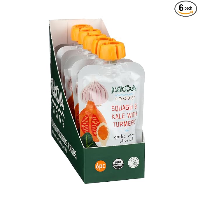 Kekoa Foods Squash & Kale with Turmeric Baby Food Purée | 100% USDA by KekoaFoods