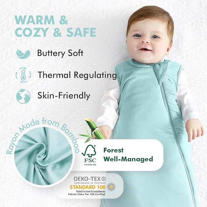 HAPIU Rayon Made from Bamboo Winter Baby Sleep Sack 2.5 TOG, 2-Way Zipper YKK - Image 2