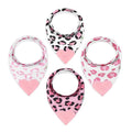 Pickle & Olive - Baby Bandana Girl Teething Bibs - Set Of 4 -Leopard by PickleOlive
