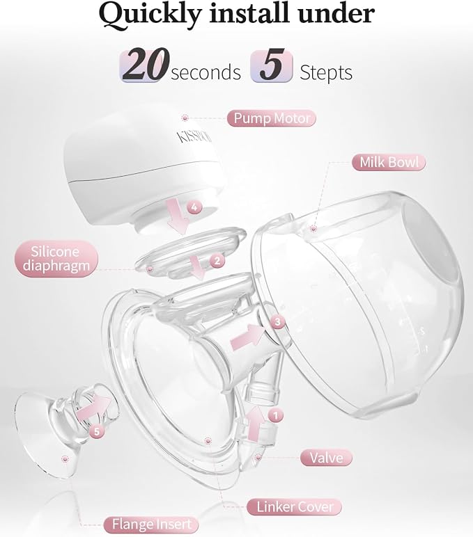KISSBOBO ABP-1508 Hands Free Breast Pump Wearable - Image 6