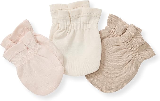Burt's Bees Baby Unisex Baby Mittens, 100% Organic Cotton, One Size 3-Pack by BurtsBeesBaby