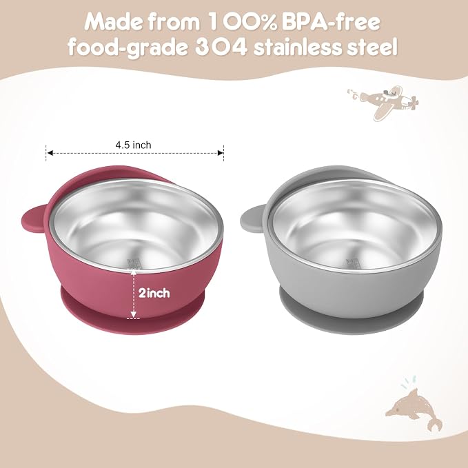 4 Pack Stainless Steel Baby Bowls - Image 2