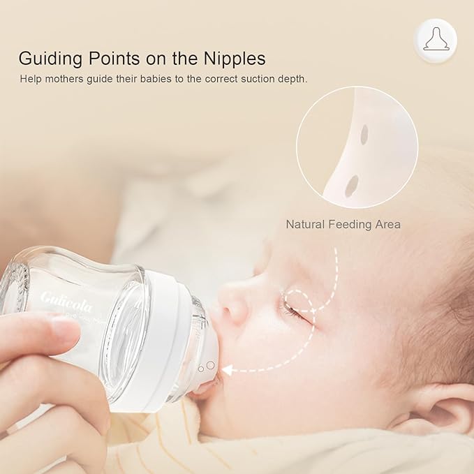 Gulicola PP Baby Breastfeeding Bottles Newborn Set 4 Pack, Extra Slow Flow - Image 3