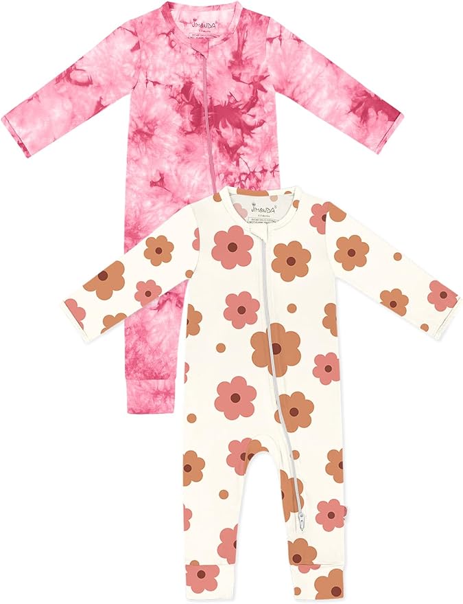 Jimonda Baby Girls Boys Footless Pajamas, Rayon From Bamboo Pjs 2 Way Zipper by JimondaBaby