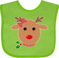 inktastic Girl Reindeer Baby Bib by Inktastic