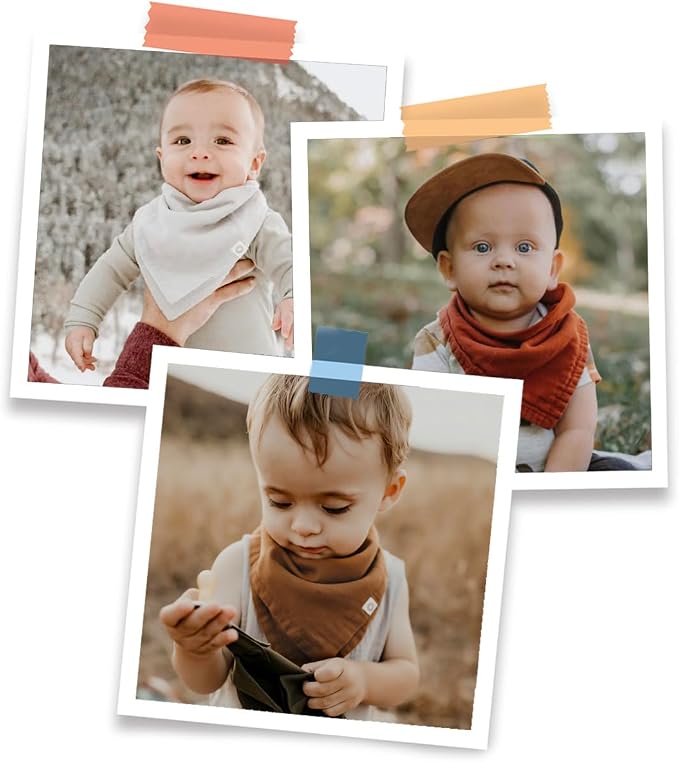 Kishu Baby Indi Organic Baby Bandana Bibs – Fairtrade 4-Way Reversible Drool - Image 6
