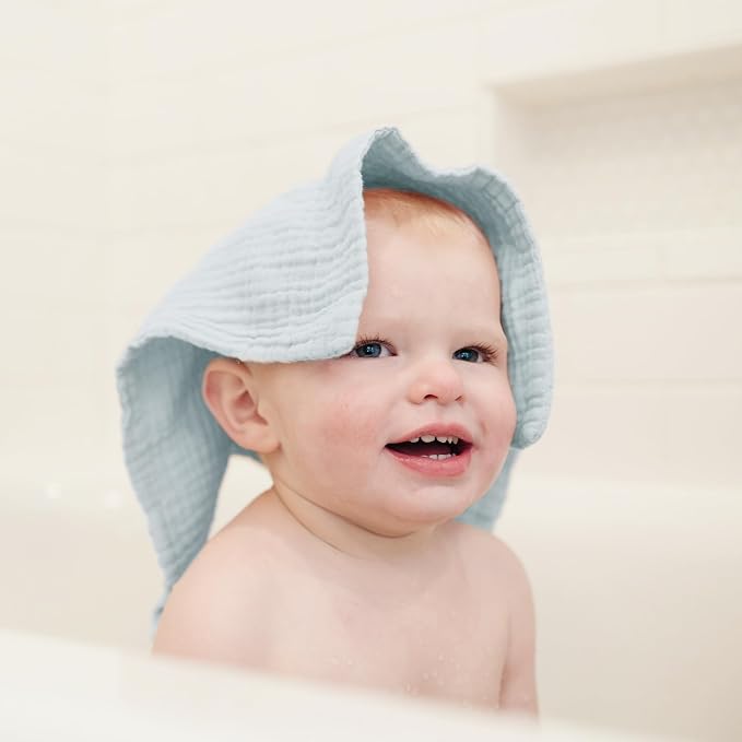 Konssy Baby Muslin Washcloths 7-Pack, 100% Cotton Baby Bath Washcloths - Image 6