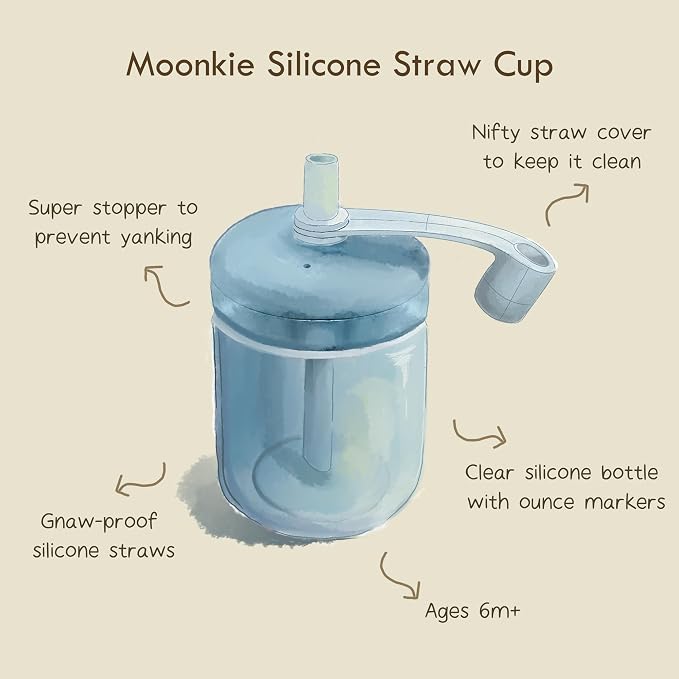 Moonkie Baby Straw cup | Silicone Toddler Sippy Cup Training Cup - Image 5