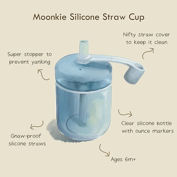 Moonkie Baby Straw cup | Silicone Toddler Sippy Cup Training Cup - Image 5
