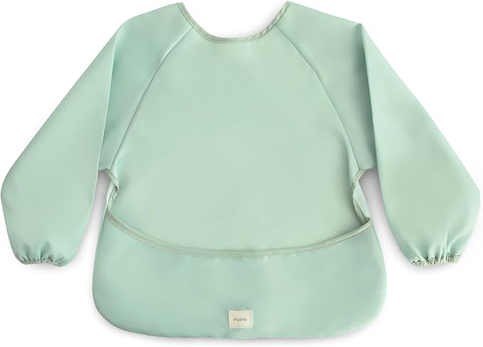 mushie Long Sleeve Baby Bib | Water Resistant Adjustable Fit by mushie