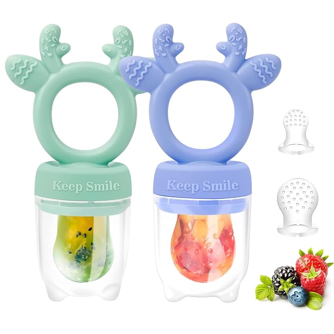 Baby Solids/Frozen Fruit Feeder Pacifier, Infant Teether Toy 4M+, BPA-Free by HAOBAOBEI