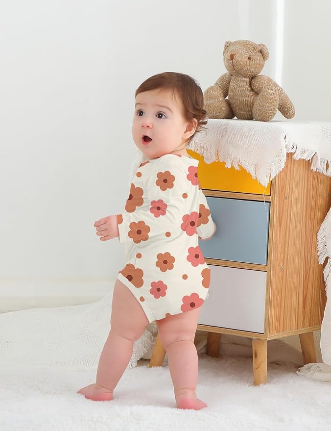 Jimonda Bamboo Baby Bodysuit Long Sleeve Infant Romper Soft Boy Girl Unisex - Image 3