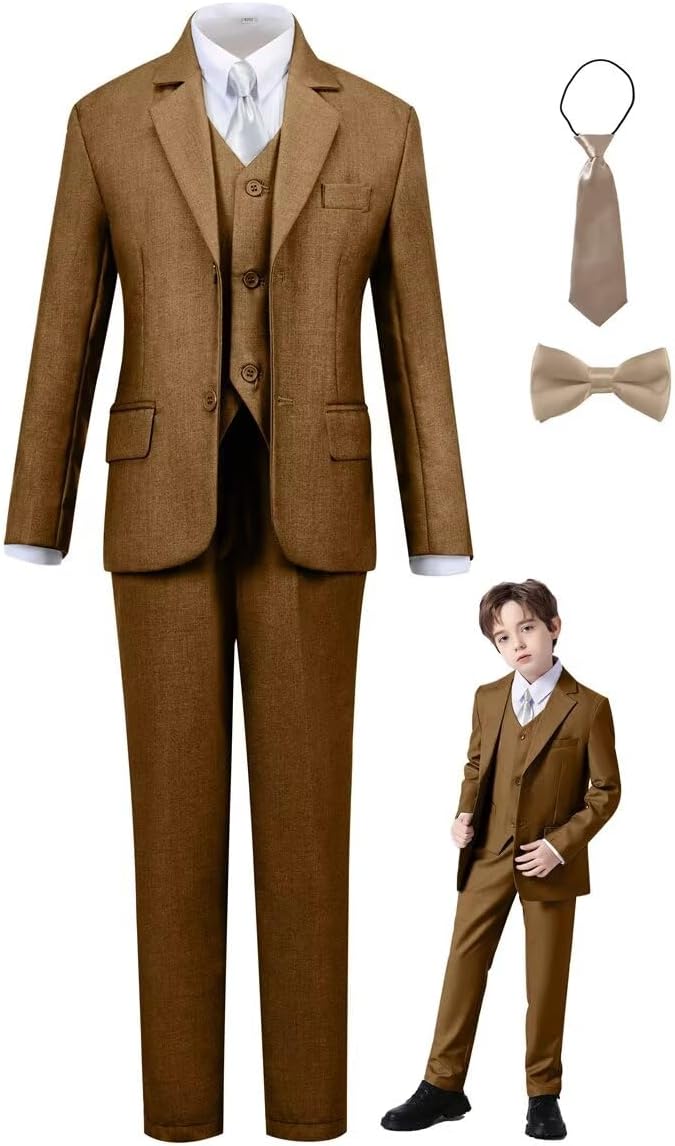 Boys Suit Set Slim Fit Kids Formal Suits Toddler Tuxedo Wedding Prom Classic - Image 7