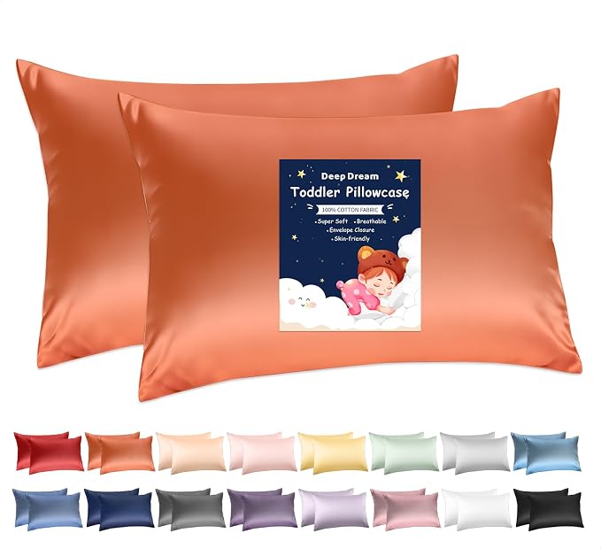 Deep Dream Toddler Pillowcases for 13x18 Pillow 2 Pack, 100% Cotton Travel by DeepDream