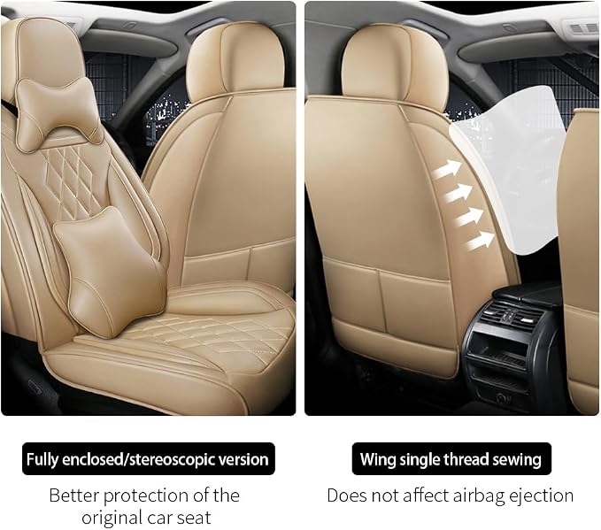 Leather Car Seat Covers for Volkswagen Atlas 2019-2023 Waterproof, Breathable - Image 4