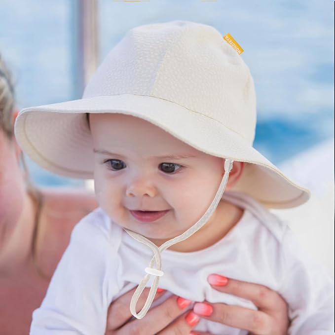 HONGTEYA Baby Sun Hat Toddler Girl Beach Hat Adjustable Outdoor Summer Hat UPF - Image 7