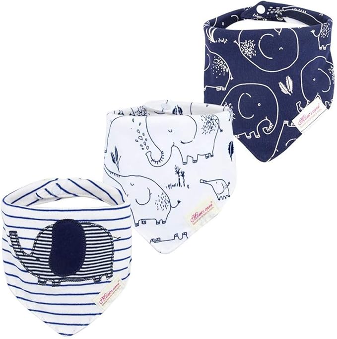 JN&LULU 3 Pack Newborn Baby Bibs Bandana Drool Bibs by JNLULU