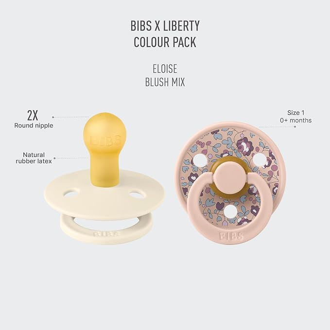 BIBS Colour Liberty Soother 2-Pack, BPA Free Dummy Pacifier, Round Nipple. - Image 2