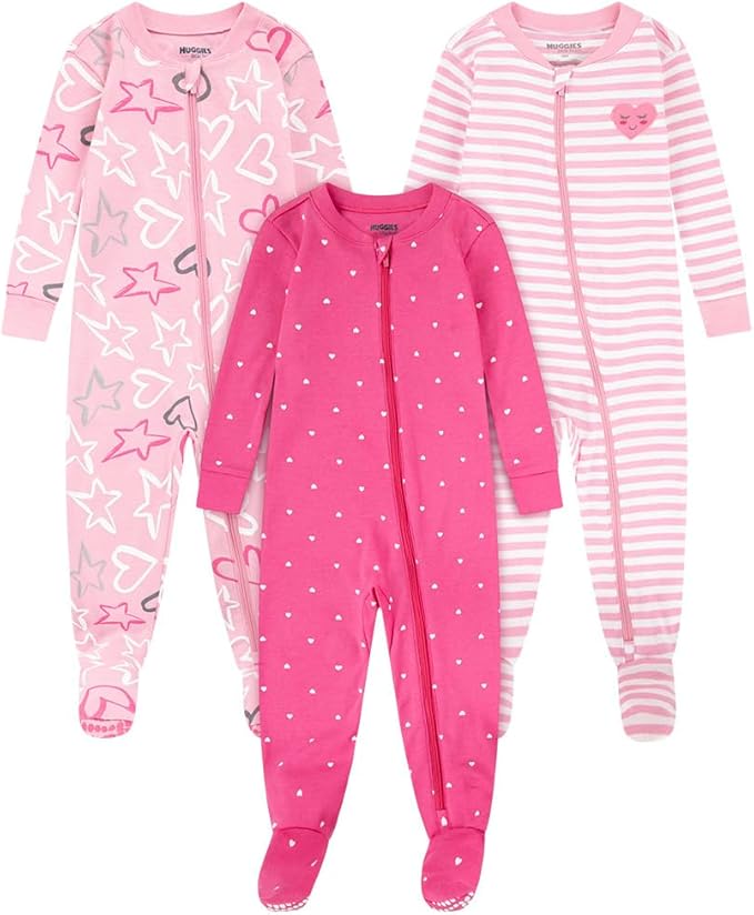 HUGGIES unisex-baby 3-pack Footed Coverall Pajamas by Huggies%C2%AE