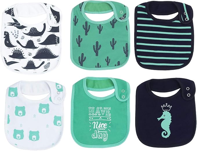 Maiwa 6 Pack Waterproof Cotton Baby Bibs by maiwa