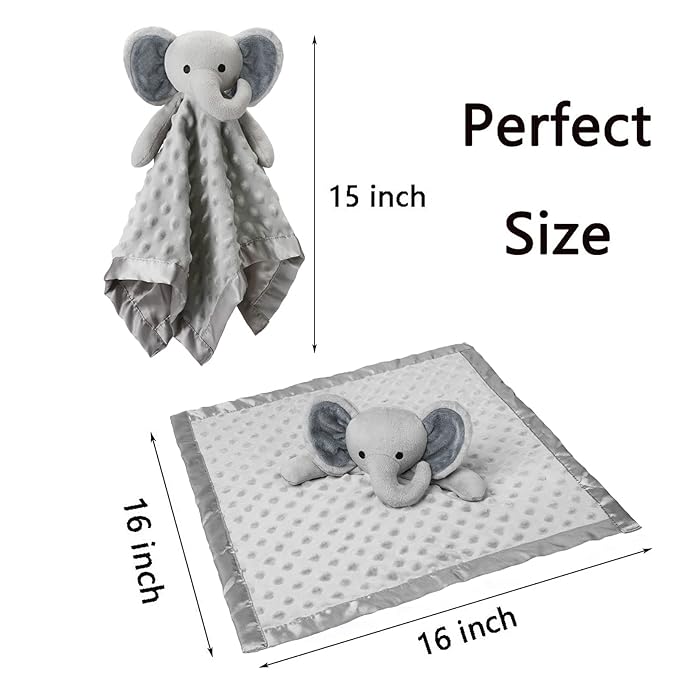 Pro Goleem Elephant Loveys for Babies Soft Security Blanket Infant Snuggle Toy - Image 6
