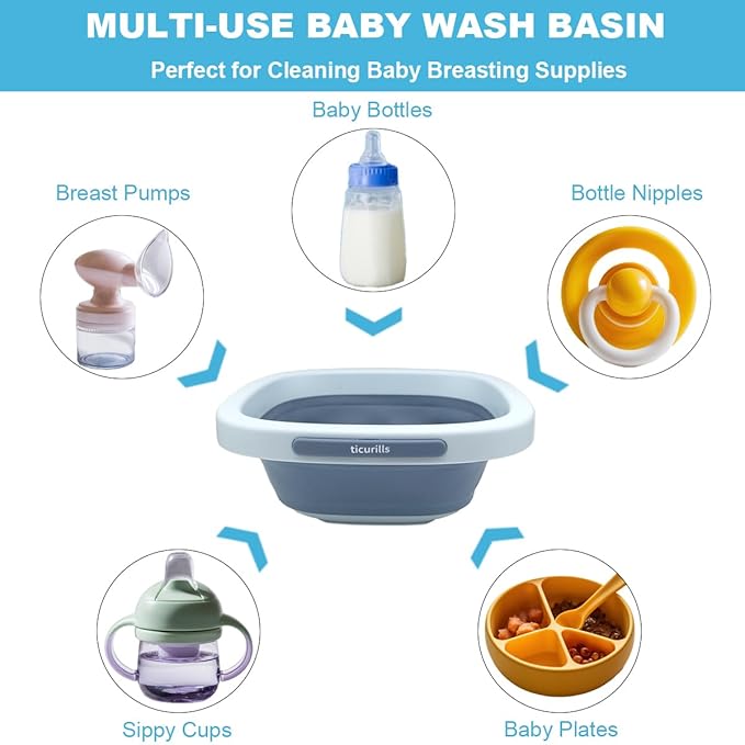 Collapsible Baby Bottles Wash Basin, Ideal Gifts - Image 2