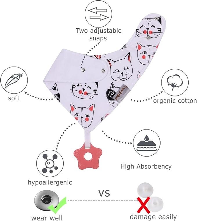 Baby Bandana Drool Bibs 6-Pack and Teething Toys 6-Pack Made - Image 6