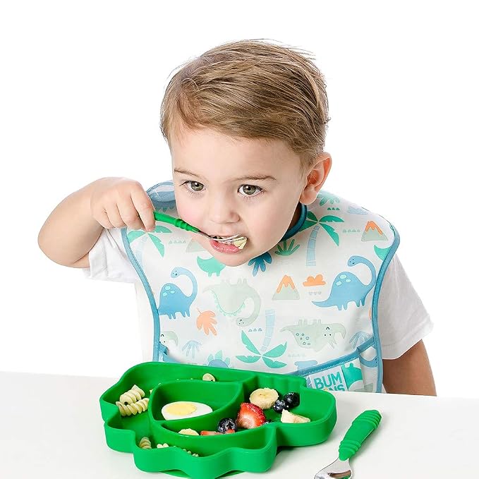 Bumkins Toddler Utensils, Kids Size Fork and Spoon Set, Silicone and - Image 4