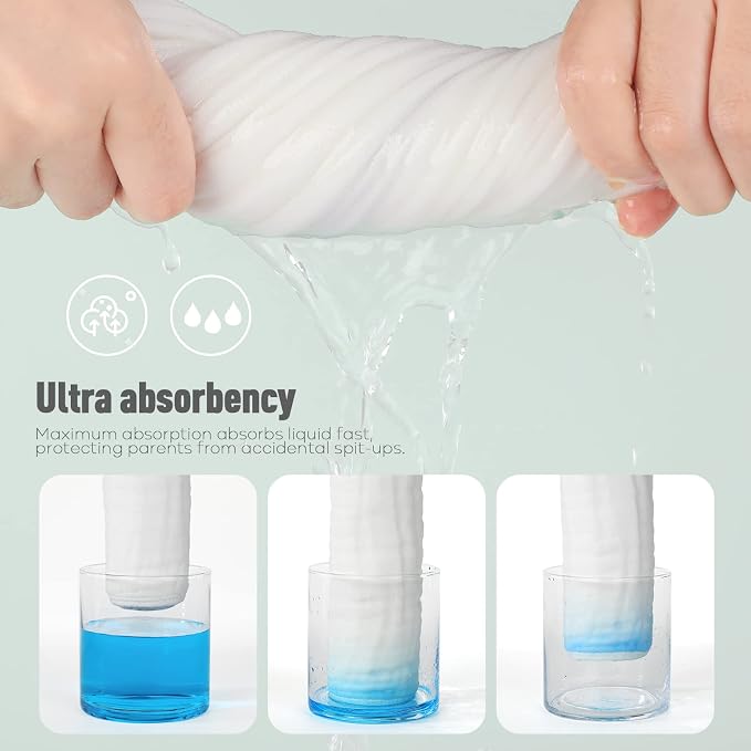 Yoofoss Muslin Burp Cloths for Baby 10 Pack 100% Cotton Baby Washcloths for - Image 4