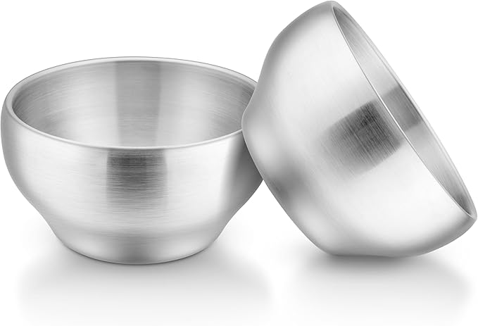 LIANYU 2-Piece 304 Stainless Steel Toddlers Bowls, 12oz Small Bowls by LIANYU