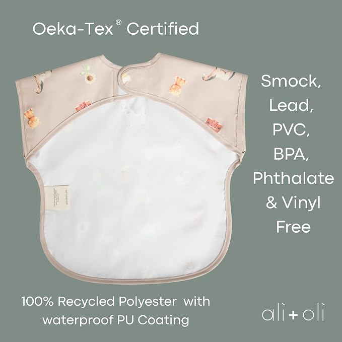 Ali+Oli Smock Bibs for Babies, BPA-Free Oeko-Tex Certified, Waterproof Baby - Image 4