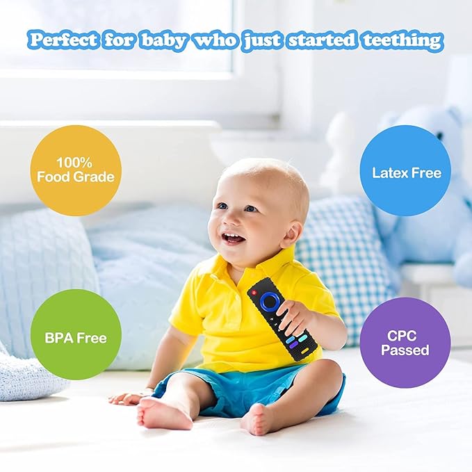 2-Pack Baby Teething Toys-TV Remote Control Shape Silicone Infants Teething Toys - Image 4