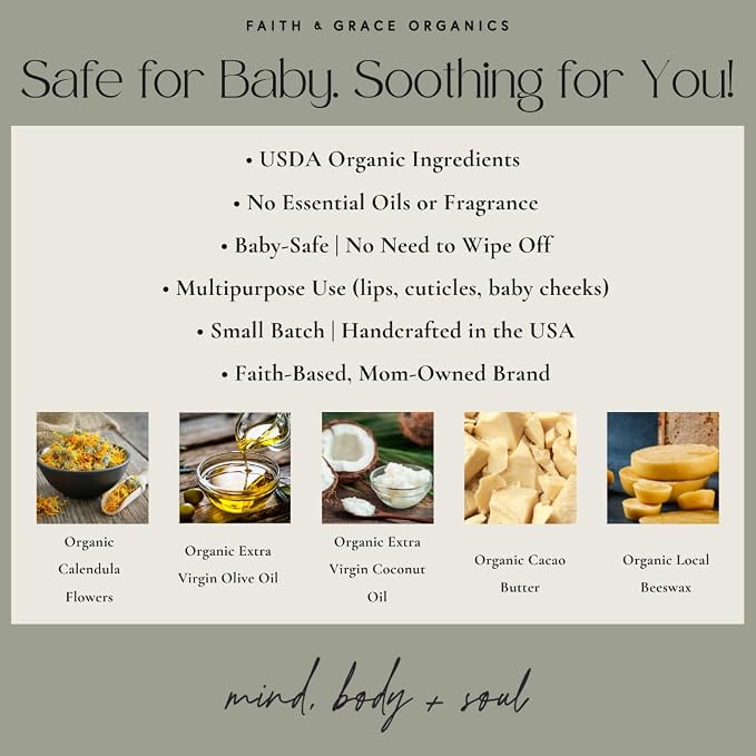 Faith and Grace Organics, Organic Nipple Balm, Safe - Image 3