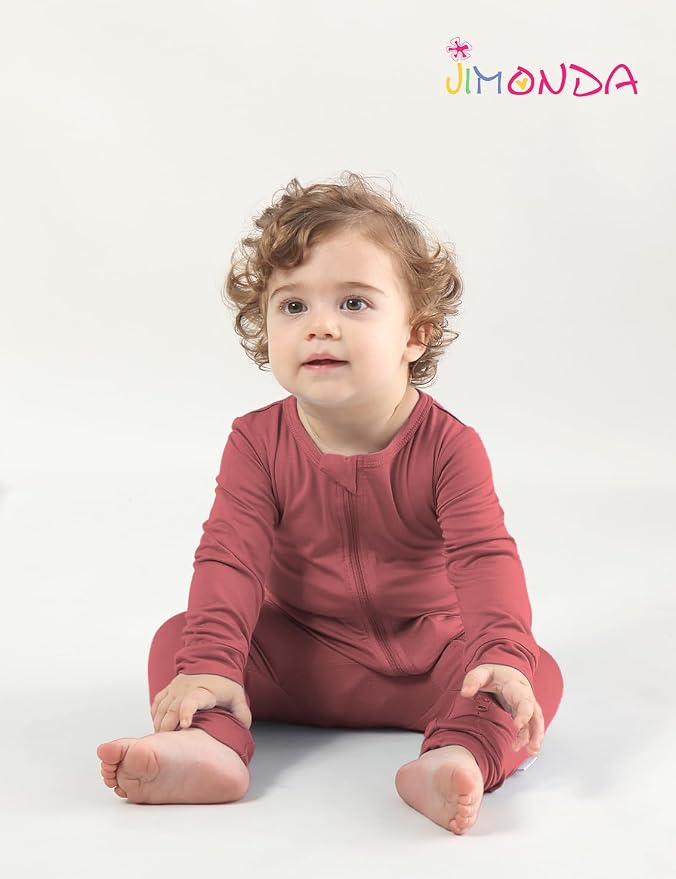Jimonda Baby Footless Pajamas, Two Zip Closure Long Sleeve Romper, Infant - Image 4