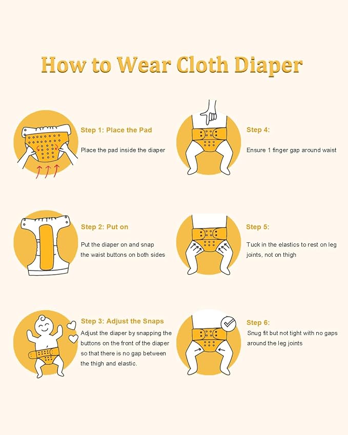 babygoal Reusable Charcoal Cloth Diapers - Image 8
