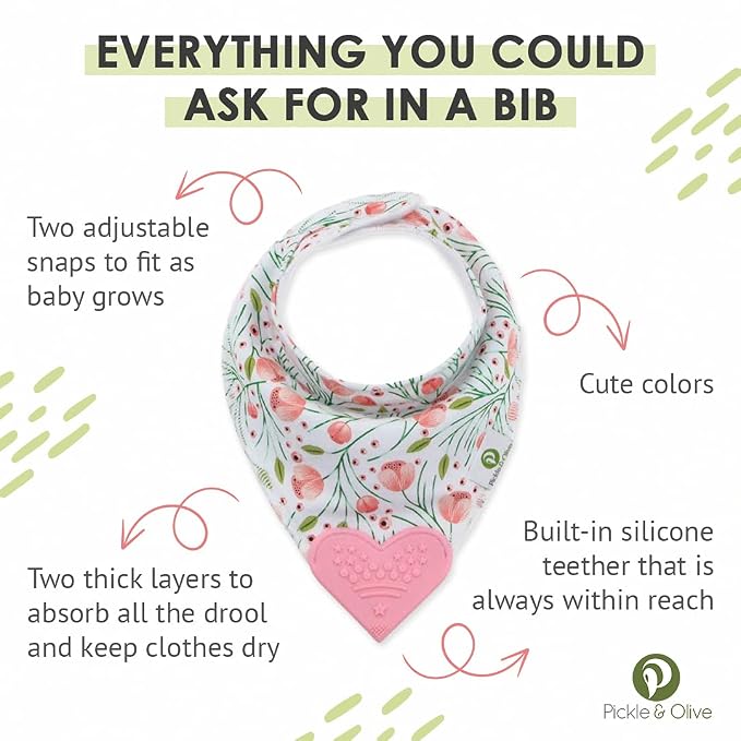 Pickle & Olive Baby Bandana Teething Bibs - Image 2